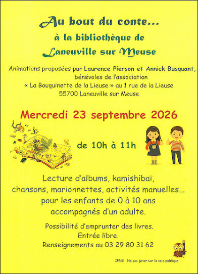 Au bout du conte le 23 sept. à Laneuville
